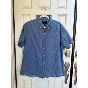 Bonobos‎ Chambray Men's Short Sleeve Button Down Shirt Slim Fit Size XXL